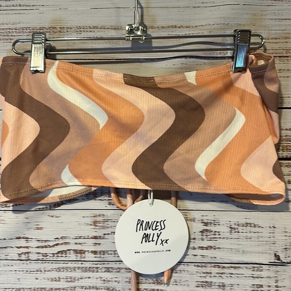 Princess Polly NWT 70s Colorful‎ Swirl Orange Latiana Top Size 4 US - Picture 3 of 6